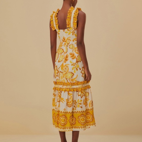 Farm Rio Aura Floral Midi Dress (XS) - Picture 3 of 6